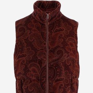 Etro Paisley Print Velvet Men’s Puffer Vest